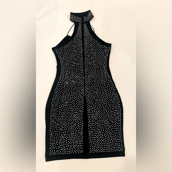 Black Rhinestone Bodycon Dress - Picture 4 of 5